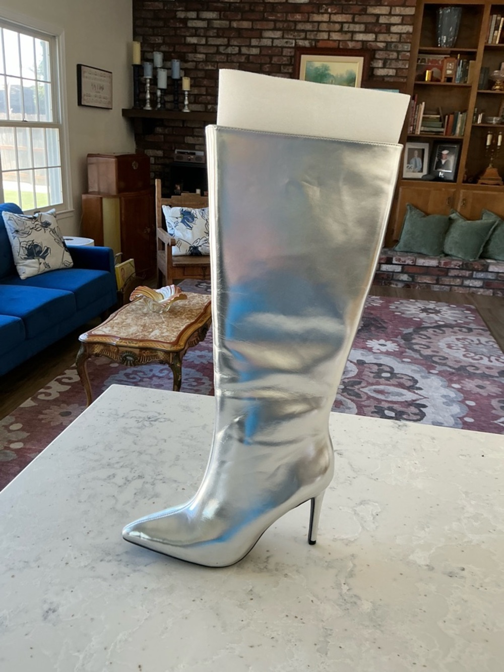 MIA Silver tall boot size 8